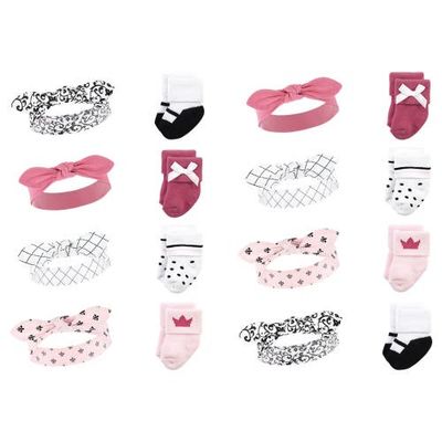 Hudson Baby Hudson Baby 16Pc Soft Headband and Socks Giftset