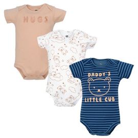 Hudson Baby Hudson Baby 3Pk Pack of Essential Cotton One-Piece Rompers