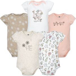 Hudson Baby Hudson Baby 5Pk of Gentle Cotton One-Pieces