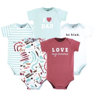 Hudson Baby Hudson Baby 5Pk of Soft Cotton One-Pieces