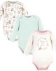 Hudson Baby Hudson Baby Essential All-Cotton Long-Sleeve Bodysuit Triple Pack - 1
