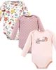 Hudson Baby Hudson Baby Little Soft Cotton Long-Sleeve One-Piece 3Pk - 1