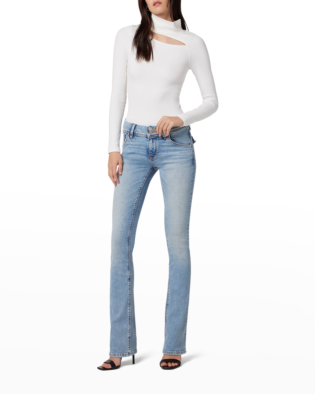 Hudson Beth Mid-Rise Faded Bootcut Jeans