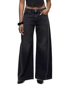 Hudson Hudson Jodie High Rise Loose Wide Leg Jeans in Black Track