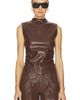 Hudson Jeans Hudson Jeans Faux Leather Ruched Top - 1