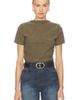 Hudson Jeans Hudson Jeans Faux Suede Short Sleeve Ruched Top - 1