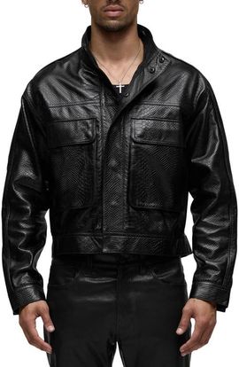 Hudson Jeans Hudson Jeans Python Embossed Leather Jacket