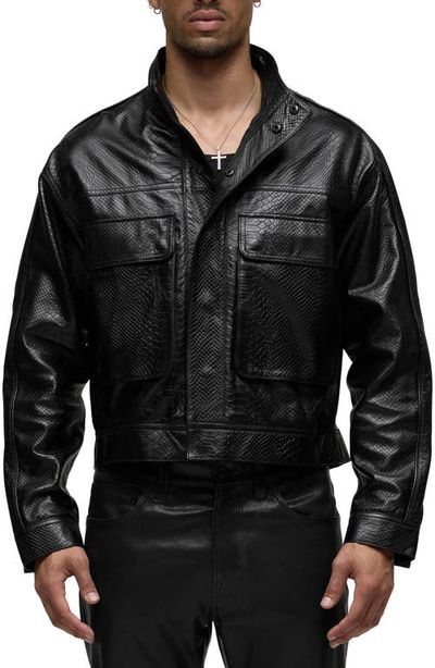 Hudson Jeans Hudson Jeans Python Embossed Leather Jacket