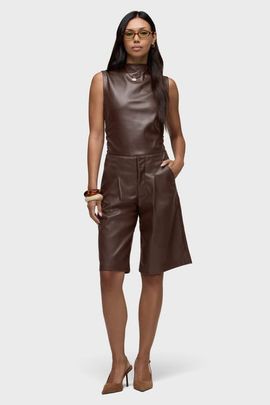Hudson Jeans Hudson Jeans Vegan Leather Pleated Trouser Short