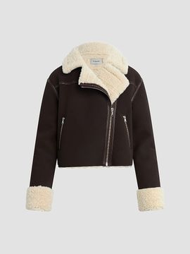 Hudson Jeans Hudson Jeans Women's Faux-Suede Shearling Jacket