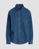 Hudson Jeans Women's Embroidered Palm Oversized Button-Front Denim Shirt - 1