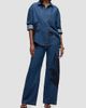 Hudson Jeans Women's Embroidered Palm Oversized Button-Front Denim Shirt - 2