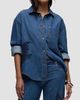 Hudson Jeans Women's Embroidered Palm Oversized Button-Front Denim Shirt - 4