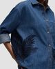 Hudson Jeans Women's Embroidered Palm Oversized Button-Front Denim Shirt - 7