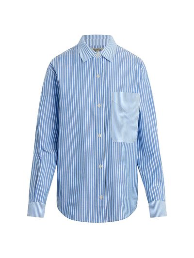 Hudson Jeans Women's Oversized Striped Button-Front Shirt