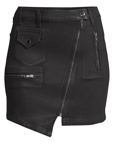 Hudson Jeans Women's Zippered Asymmetrical Moto Skirt