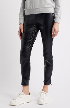 Hue Hue Coated High Waist Cigarette Pants