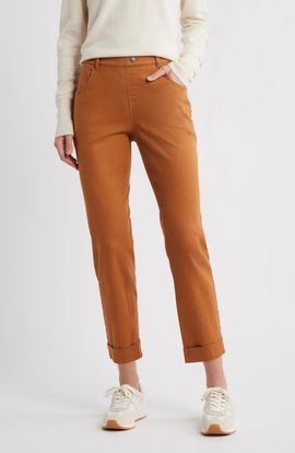 Hue Hue High Waist Cuffed Straight Leg Denim Leggings
