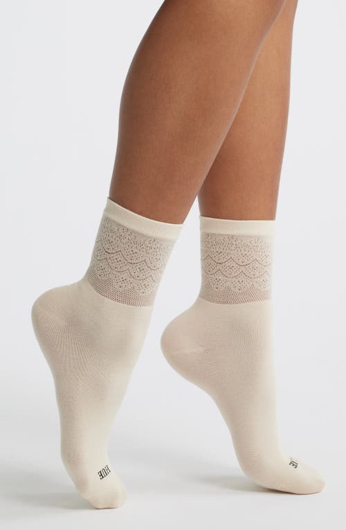 Hue Hue Lace Cuff Crew Socks