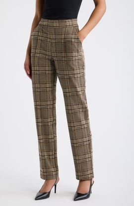 Hue Hue Plaid Pintuck Pull-On Pants