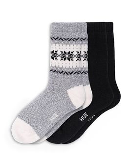Hue Hue Snowflake Border Boot Socks, Set of 2