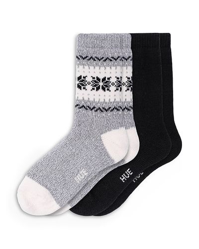 Hue Hue Snowflake Border Boot Socks, Set of 2