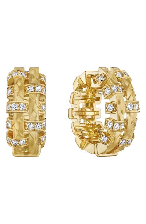 Hueb Hueb Amazonia Palha Diamond Huggie Hoop Earrings