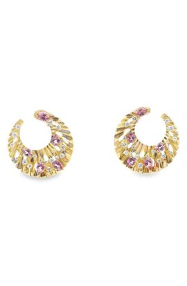 Hueb Hueb Bahia 18K Gold Diamond & Pink Garnet Hoop Earrings