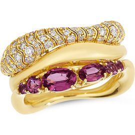 Hueb Hueb Dunas 18K Gold Diamond & Garnet Ring