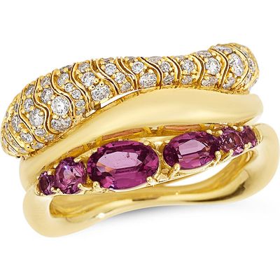 Hueb Hueb Dunas 18K Gold Diamond & Garnet Ring