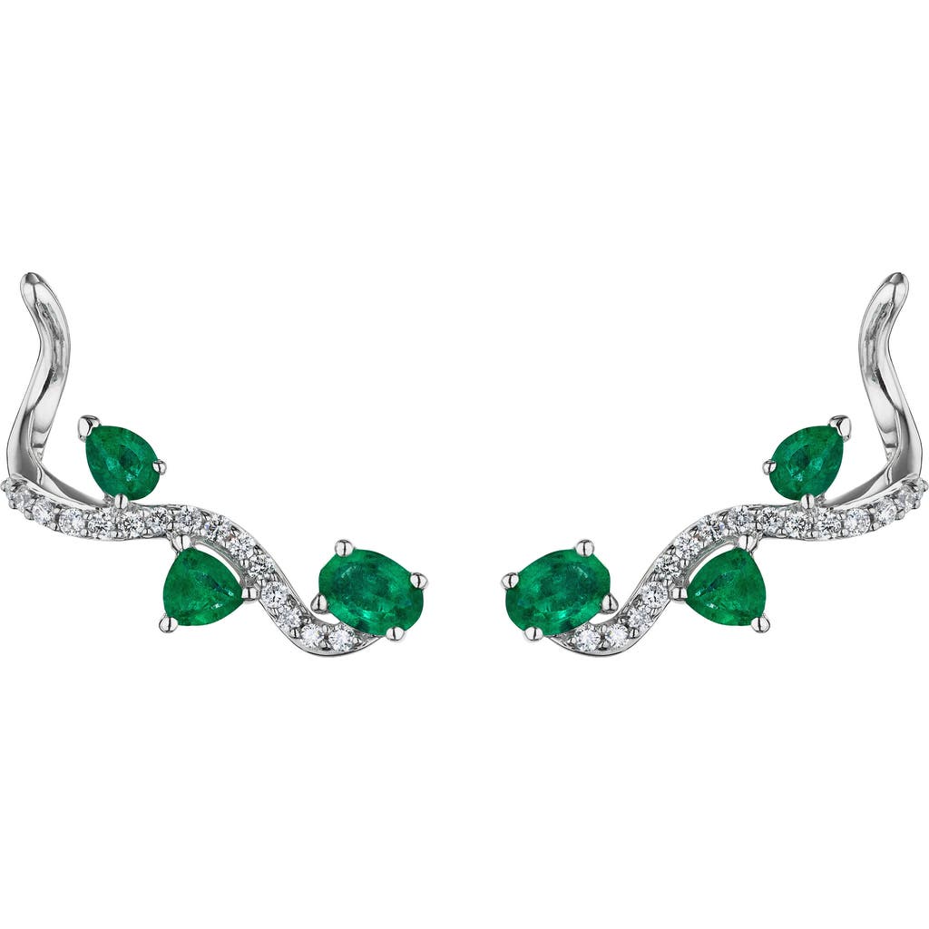 Hueb Hueb Mirage Emerald & Diamond Ear Crawlers