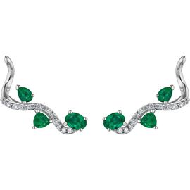 Hueb Hueb Mirage Emerald & Diamond Ear Crawlers
