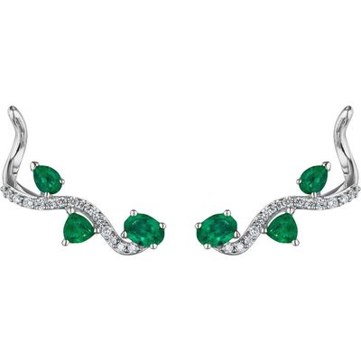 Hueb Hueb Mirage Emerald & Diamond Ear Crawlers