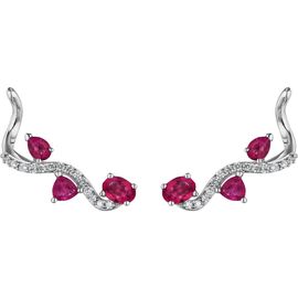 Hueb Hueb Mirage Ruby & Diamond Ear Crawlers