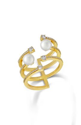 Hueb Hueb Spectrum Three-Row Pearl Ring
