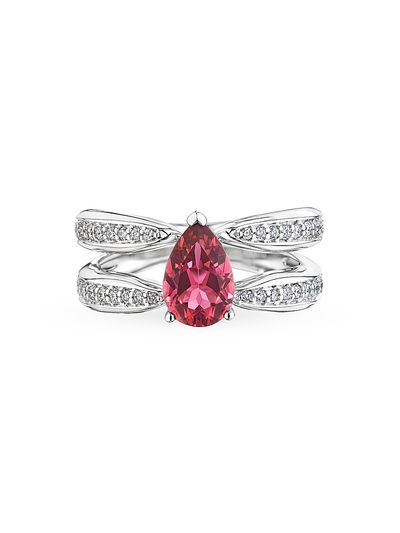 Hueb Women's 18K White Gold, Pink Tourmaline & 0.38 TCW Diamond Ring