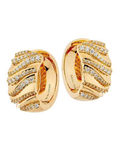 Hueb Women's Dunas 18K Yellow Gold & 0.80 TCW Diamond Wide Hoop Earrings