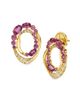 Hueb Women's Dunas 18K Yellow Gold, Pink Garnet & 0.51 TCW Diamond Front-Facing Hoop Earrings - 1