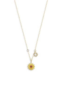 Hueb Women's Penka 18K Yellow Gold, 0.55 TCW Diamond & Ruby Charm Necklace