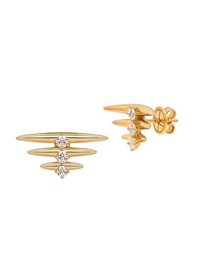 Hueb Women's Tribal 18K Yellow Gold & Diamond Earrings