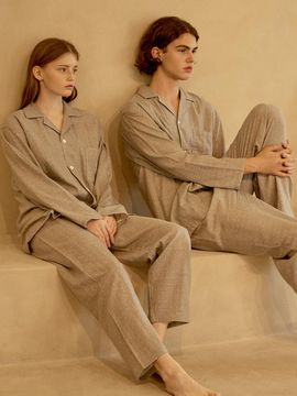 HUGDAY Couple Marne Cotton Pajama Set