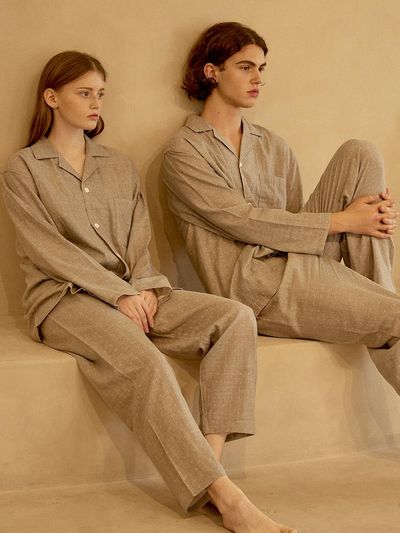 HUGDAY Couple Marne Cotton Pajama Set