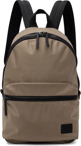 Hugo Hugo Beige Logo Patch Backpack