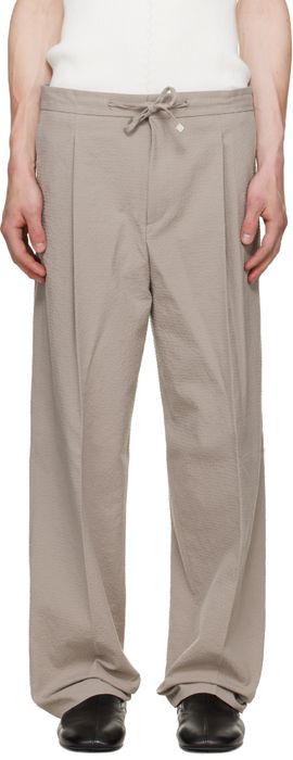 Hugo Hugo Beige Modern Fit Seersucker Trousers