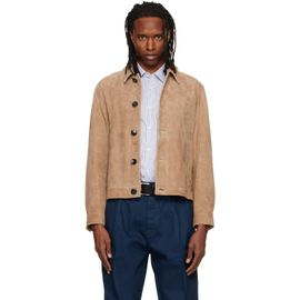 Hugo Hugo Beige Suede Stitched Pocket Detail Jacket