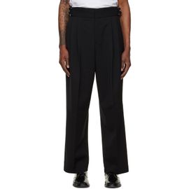Hugo Hugo Black Adjustable Waistband Wool Formal Trousers