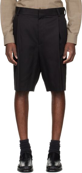 Hugo Hugo Black Cotton Blend Twill Dress Shorts