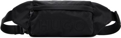 Hugo Hugo Black Embossed-Logo Belt Bag