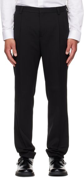 Hugo Hugo Black Extra-Slim-Fit Wool-Blend Twill Trousers