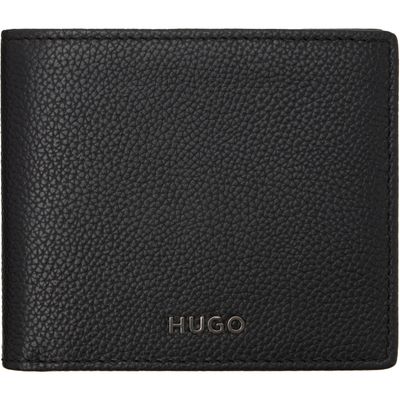Hugo Hugo Black Grained-Leather Logo Trim Wallet